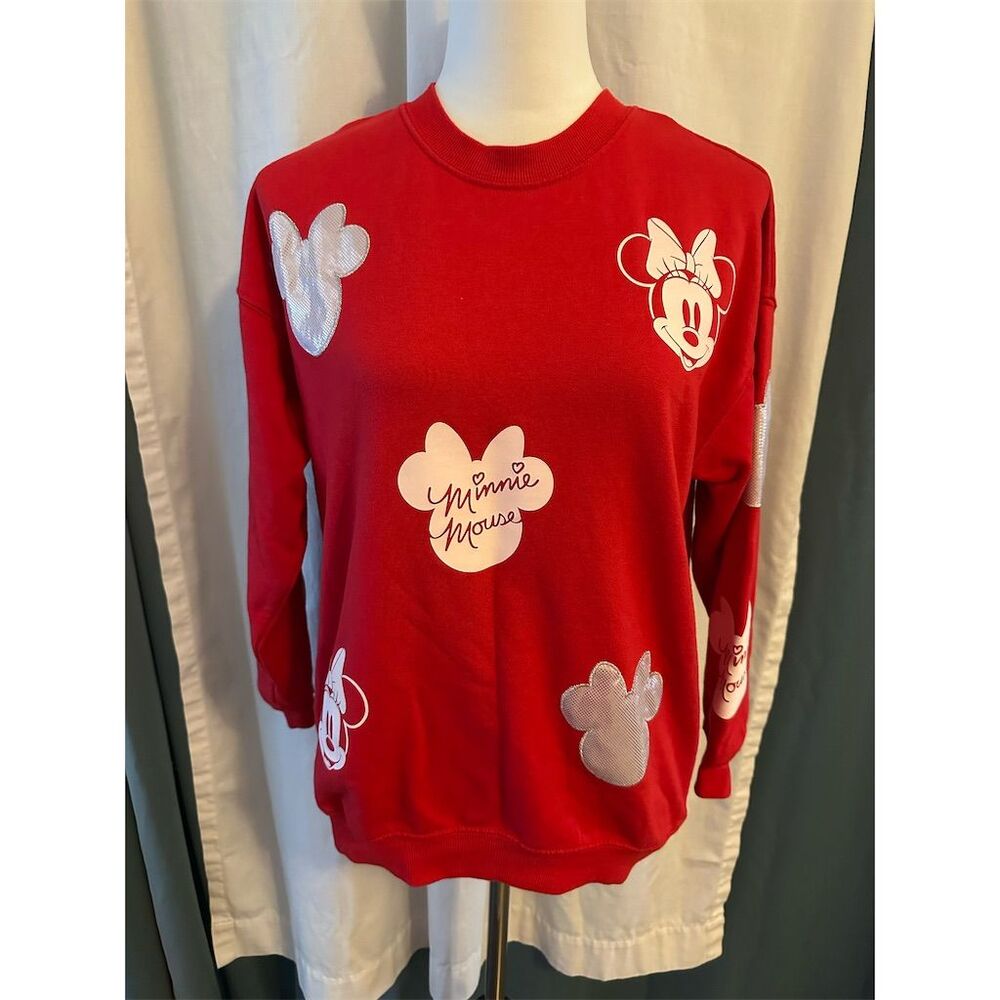 Disney Parks Minnie Mouse Women's Red Sweatshirt Size S